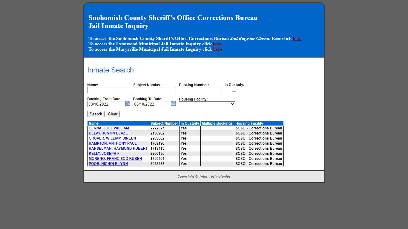 Inmate Search - Snohomish County, Washington Inmate Portal