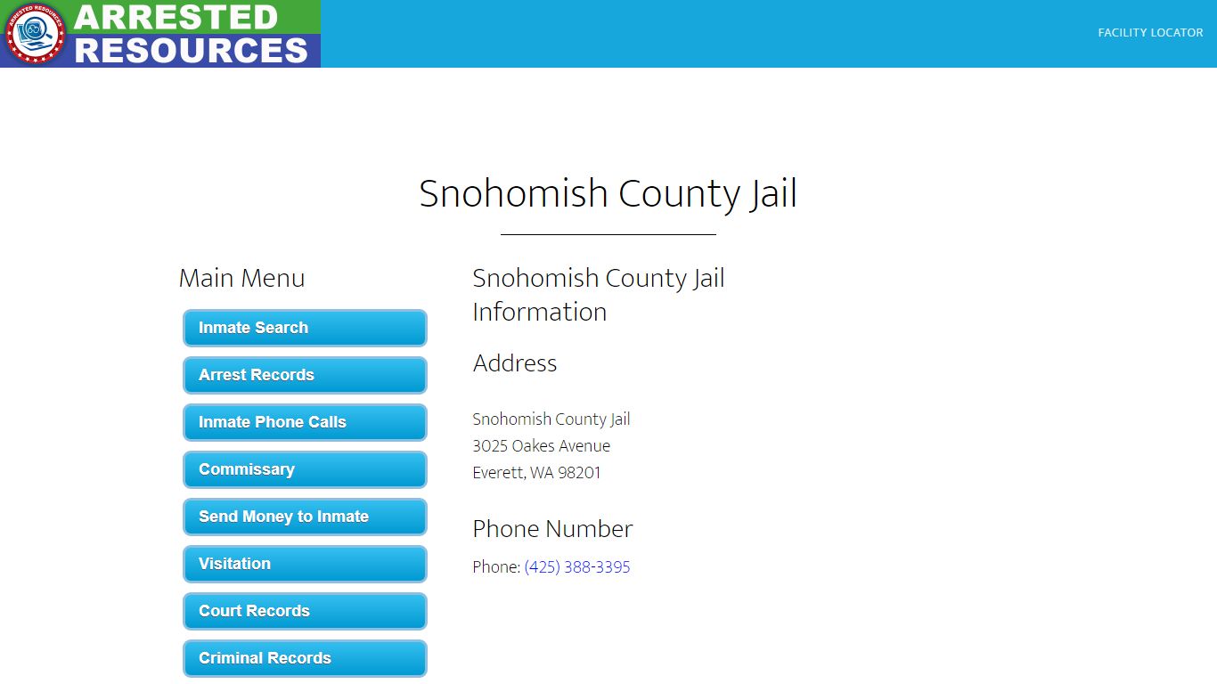 Snohomish County Jail - Inmate Search - Everett, WA