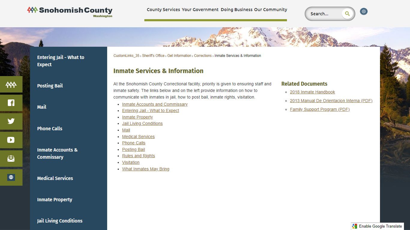 Inmate Services & Information | Snohomish County, WA ...